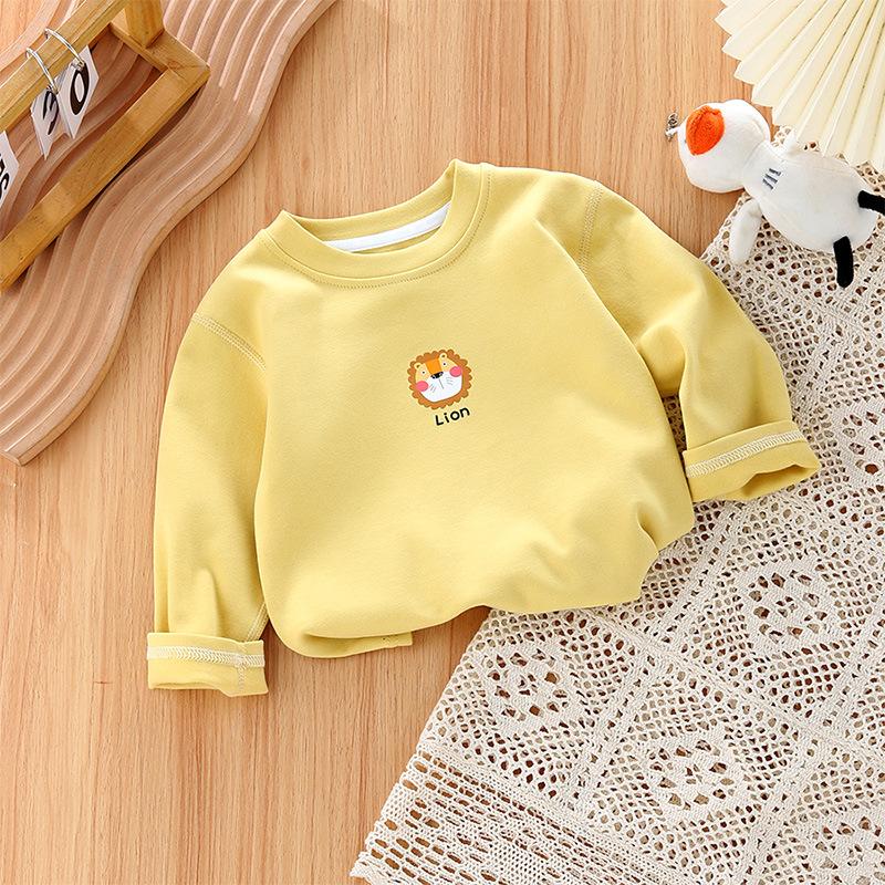 Детские нижние рубашки, весенне-осенние детские футболки с длинными рукавами, осенняя одежда из чистого хлопка, топы для мальчиков и девочек до года, детские