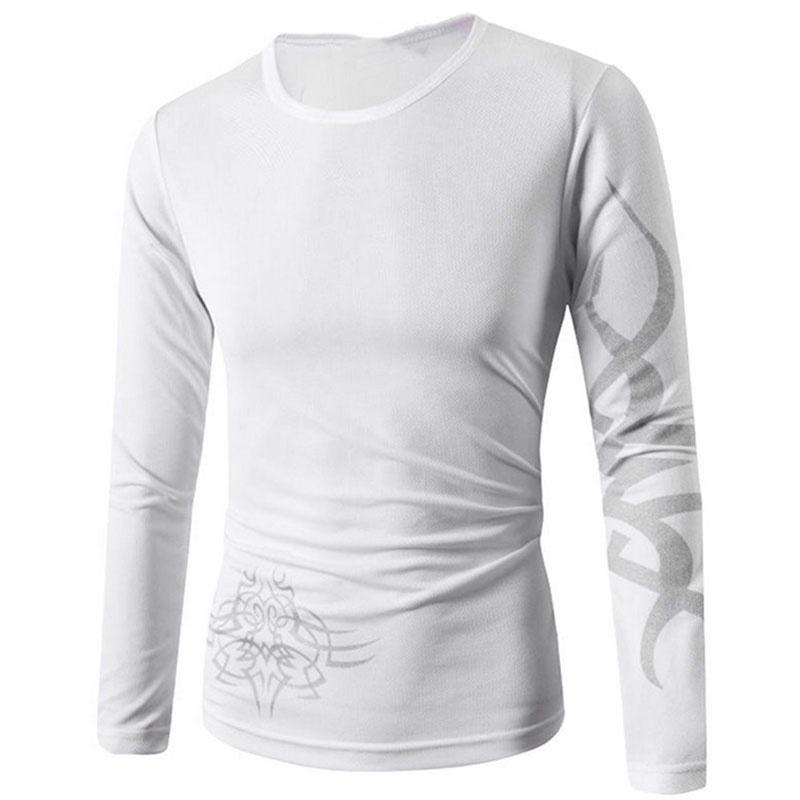 Premium Quality Fashion Men's Slim Fit O-neck Long Sleeve Muscle Tee T-shirt For Casual Wear