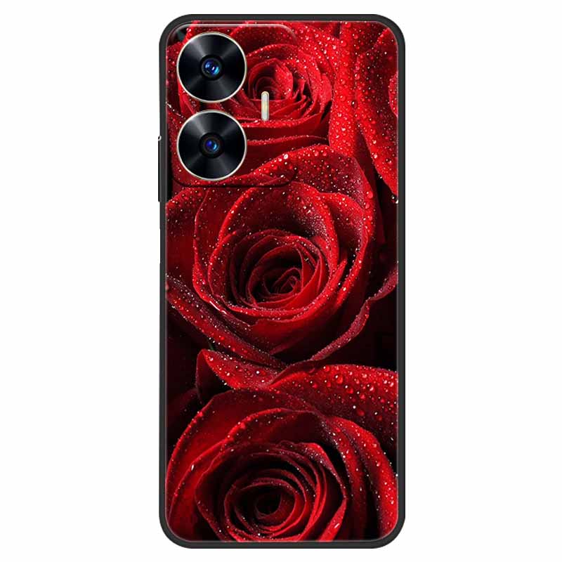 Чехол для телефона Realme C55 Черный Силиконовый Fundas Для Realme C55 RMX3710 ТПУ Мягкая Задняя Панель Coque Звезда Нарисована на RealmeC55 C 55