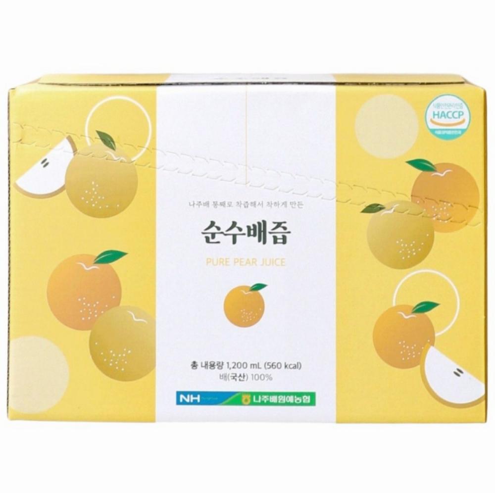 Naju Pear Horticultural Cooperative Pressed Pure Pear Juice 120ml 60 pcs