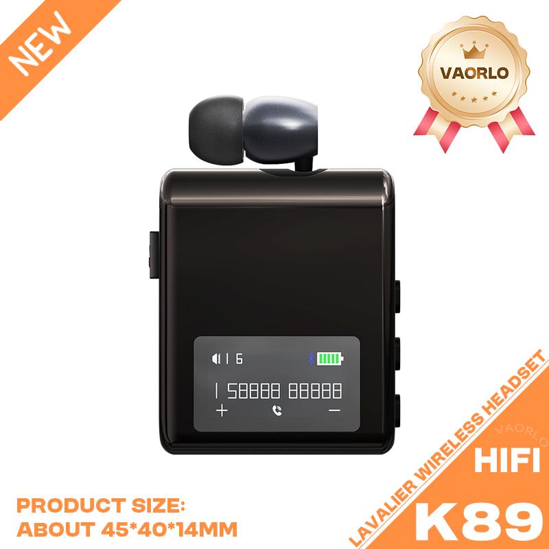 K89/K75 Lavalier Business Bluetooth 5.4 беспроводная гарнитура разговор/музыка 20H ЖК-цифровой дисплей HIFI наушники с микрофоном шумоподавление