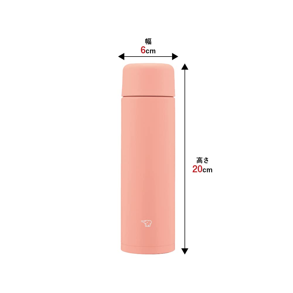 Бутылка для воды Zojirushi из нержавеющей стали, 350 мл, цвет Dahlia, бесшовная, с интегрированной пробкой и прокладкой, легко моется, состоит из 2 частей, вместимость, завинчивающаяся крышка, розовый цвет.