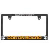 3D Рамка для номерного знака DOG ON BOARD, Матовый черный, Рамка для номера, Собака, Автомобиль, Собака за рулем, Собака за рулем (1 3D-деталь)