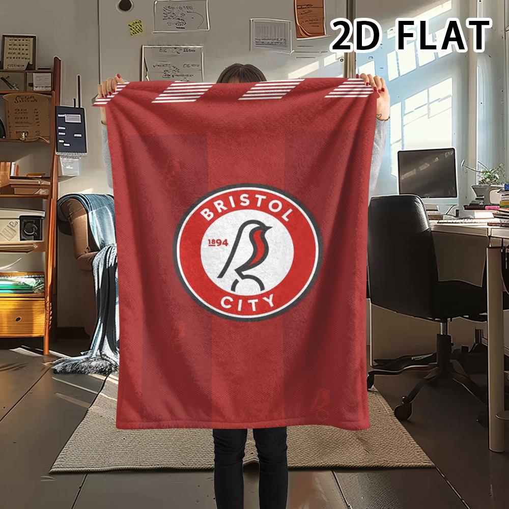 1Pc Bristol city fc Print Flannel Blanket, High quality Comfortable for All Seasons, Home Decor, Warmth and Comfort, Perfect for Christmas Gifts