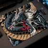 Gaming Mousepad Traditional Oriental Dragon Small Deskmat Anti‑slip Lock Edge Mouse Pad Keyboard Mat Desk Protector for Laptops