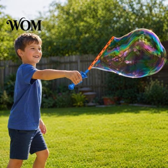 Bubble Blower Toy Giant Wand, Foam Maker for Kids, Transformable Triangle Picnic Beach Backyard Party, Outdoor Summer Game Gift Wand
