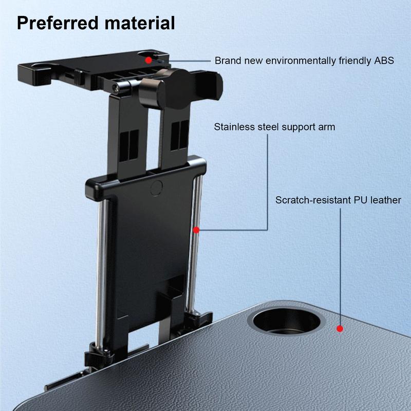 Автомобильный поднос для еды на заднее сиденье, высота автомобильного стола, поднос для ноутбука на переднее пассажирское сиденье с держателем для телефона, автомобильный столик на заднее сиденье