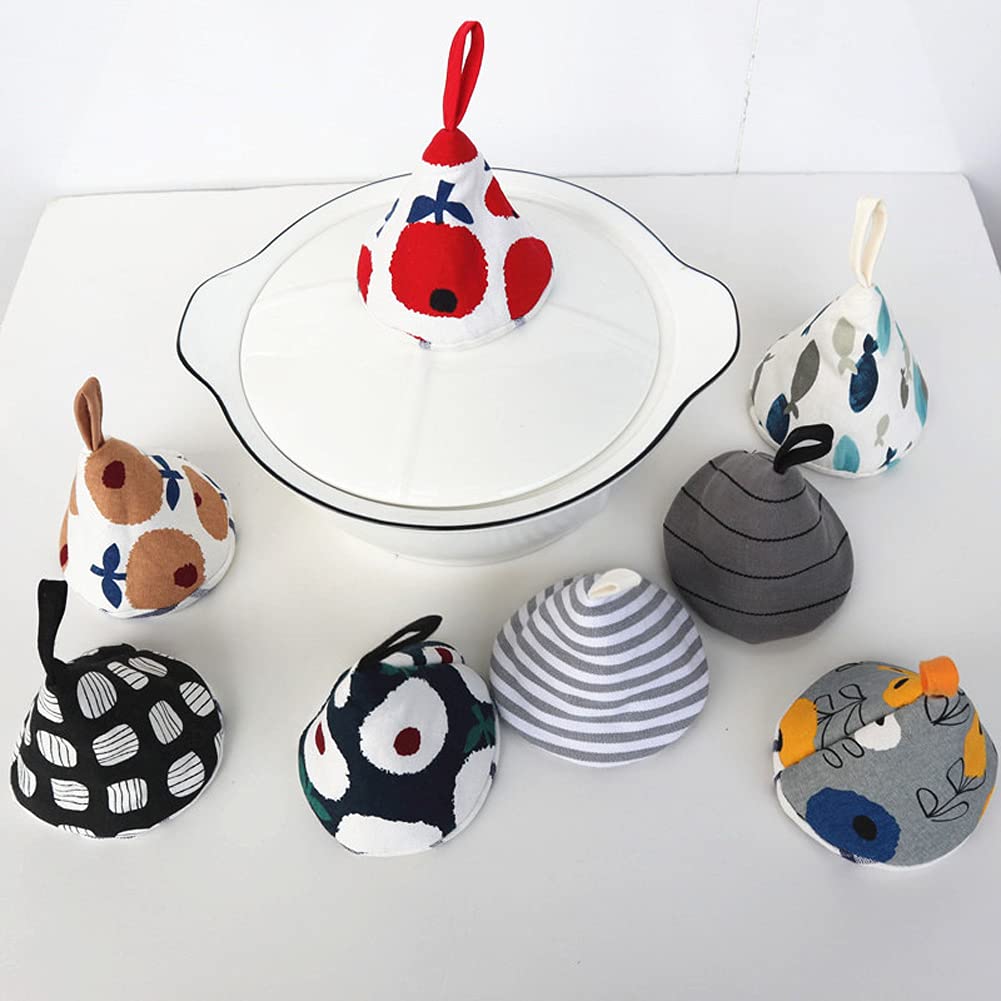 Hakona Triangular Pot Holders, Set of 2, Stylish and Cute, Nordic-Style Fish Pattern, Heat-Resistant Mitts with Iron-On Handles, Non-Slip Thickness,