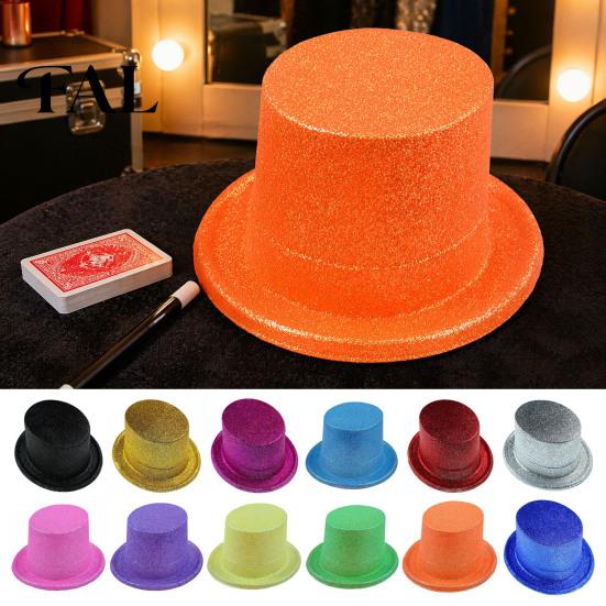 Comfortable Breathable Hat for Kids Shiny Top Hats, Glitter Adult Kids, Colorful Magician Hat, Victorian Dress Up Christmas Reusable Party Hats Annual
