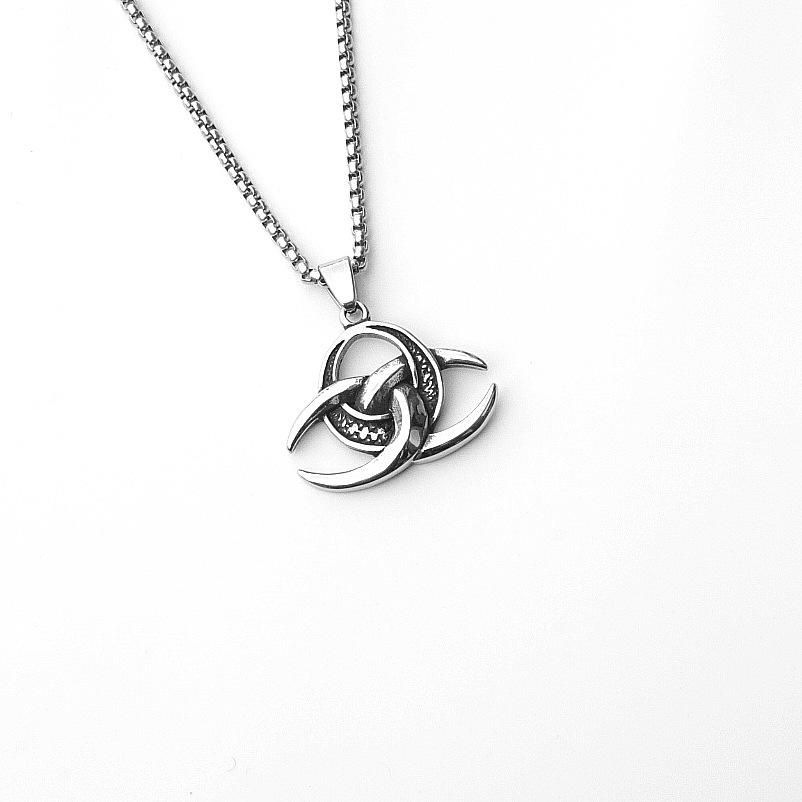 Титановый кулон в виде черепа с крыльями ангела, винтажное ожерелье из нержавеющей стали с крестом, аксессуары для мужчин и женщин