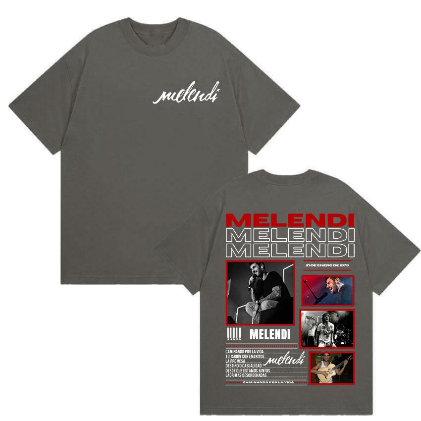 Rapper Melendi Tour 2025 Album Merch T Shirts Women Vintage Gothic Oversized Cotton Tshirt Y2k Man Hip Hop Punk Tees Streetwear