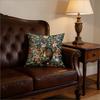 Vintage William Morris Style Cat Pillow Cover Floral Botanical Print Teal Turquoise Cushion Case For Sofa Couch Home Decor