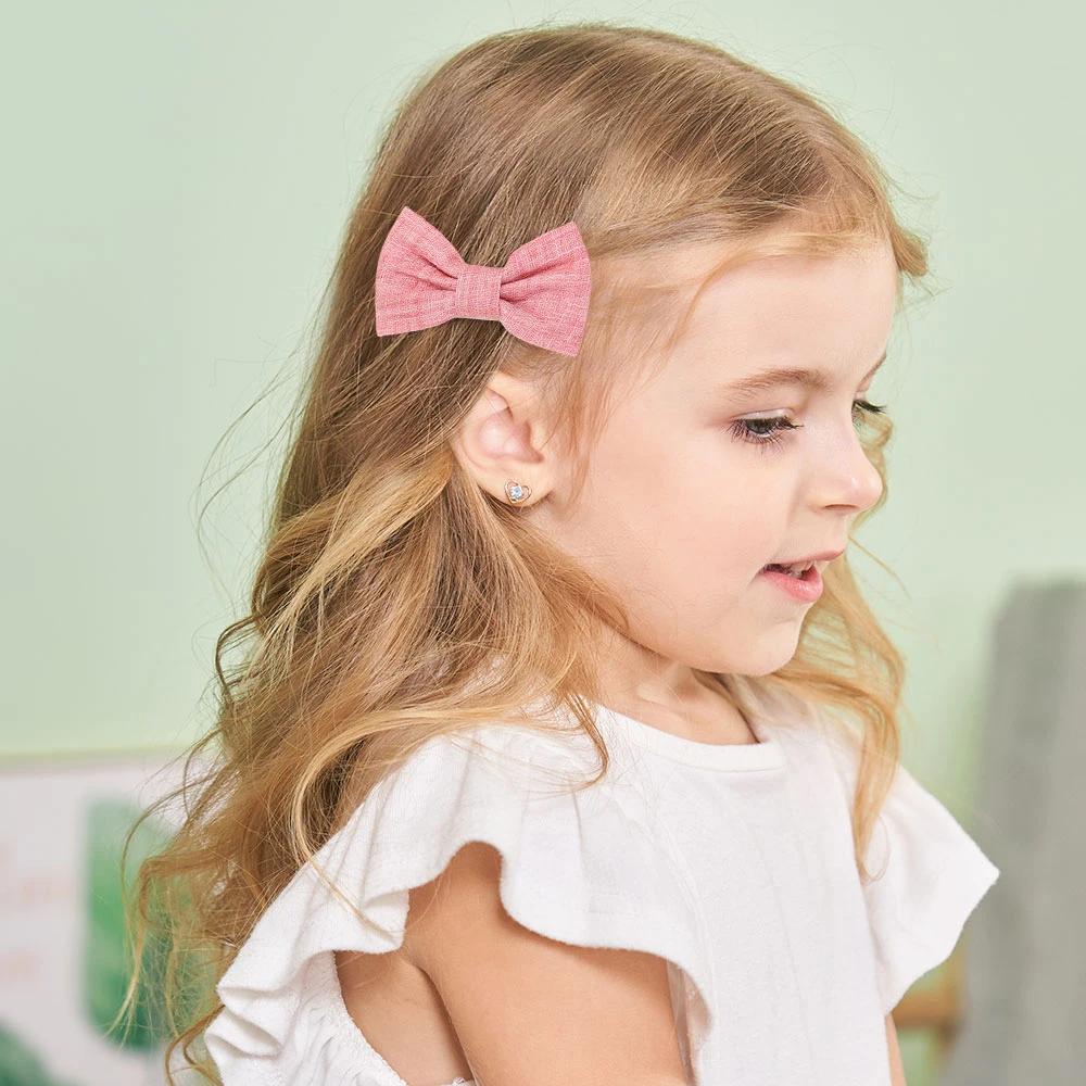 RAINBOW BOWS 10Pcs/set Handmade Fabric Printed Barrette Boutique Mini Bangs Bow Hair Clip Ins Daisy Hairgripes Spring Style
