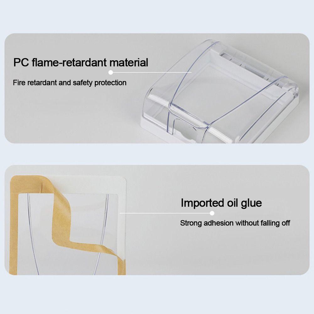 Самоклеящаяся защитная крышка переключателя, пластиковая крышка электрической вилки, защита от брызг, настенная коробка