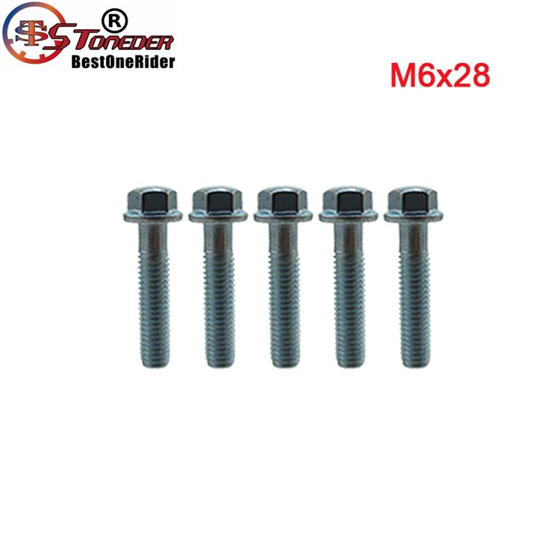 STONEDER Motor Flanged Hex Bolt M6 x 28mm 35mm 50mm 80mm 110mm For Pit Dirt Bike ATV Quad Engine