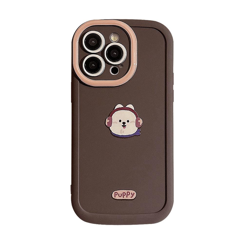 Cute Couple Apple 16 Mobile Phone Case IPhone 15 Promax Silicone 13 Suitable for 14 Puppy Avatar