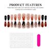 24PCS Almond Fake Nails with  Flame Pattern Printed High Gloss Press On Nails for Halloween Party Costume