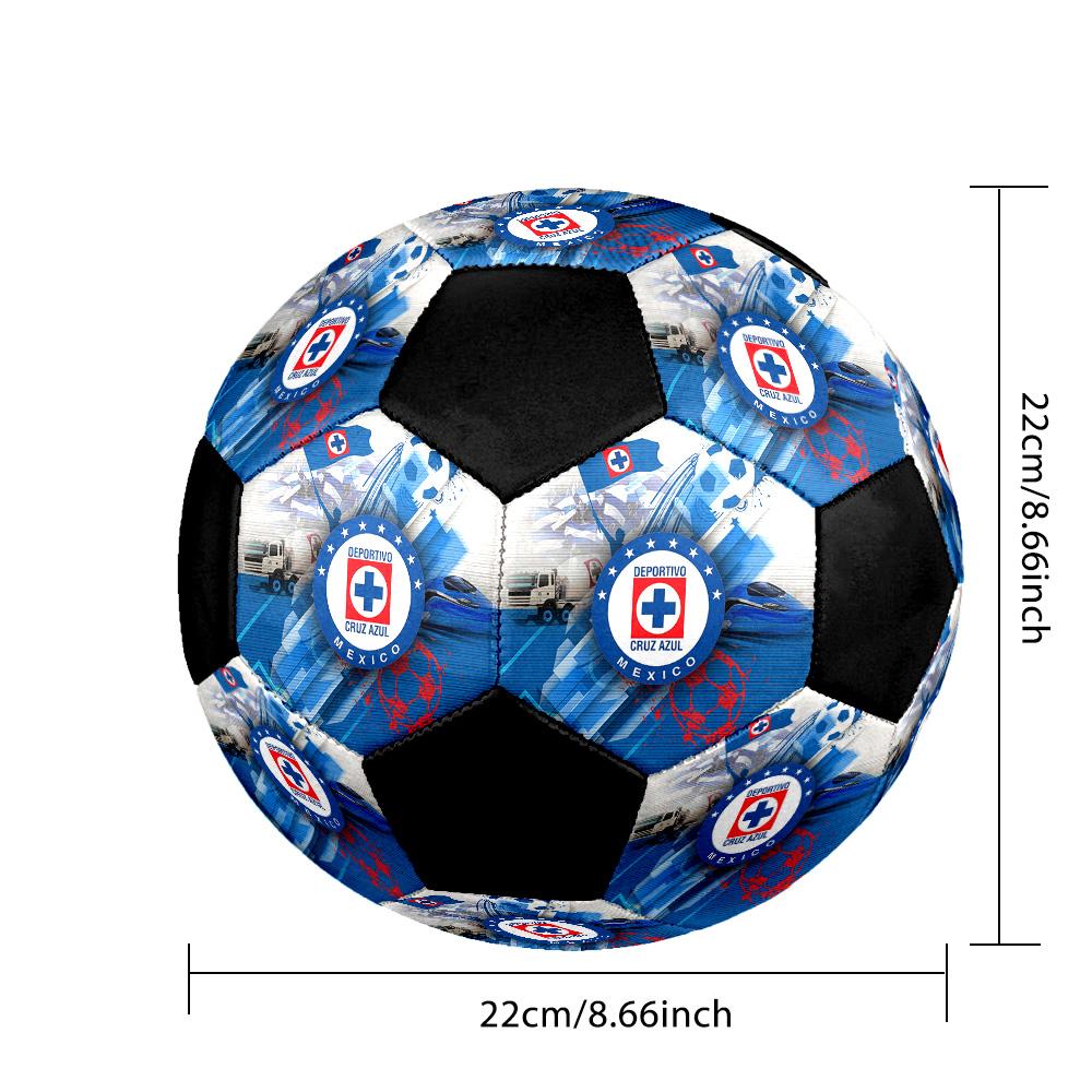 Cruz Azul Soccer Ball Colorful All Ages Machine Stitched PVC Competition Ready Durable High-Bounce.SIZE5