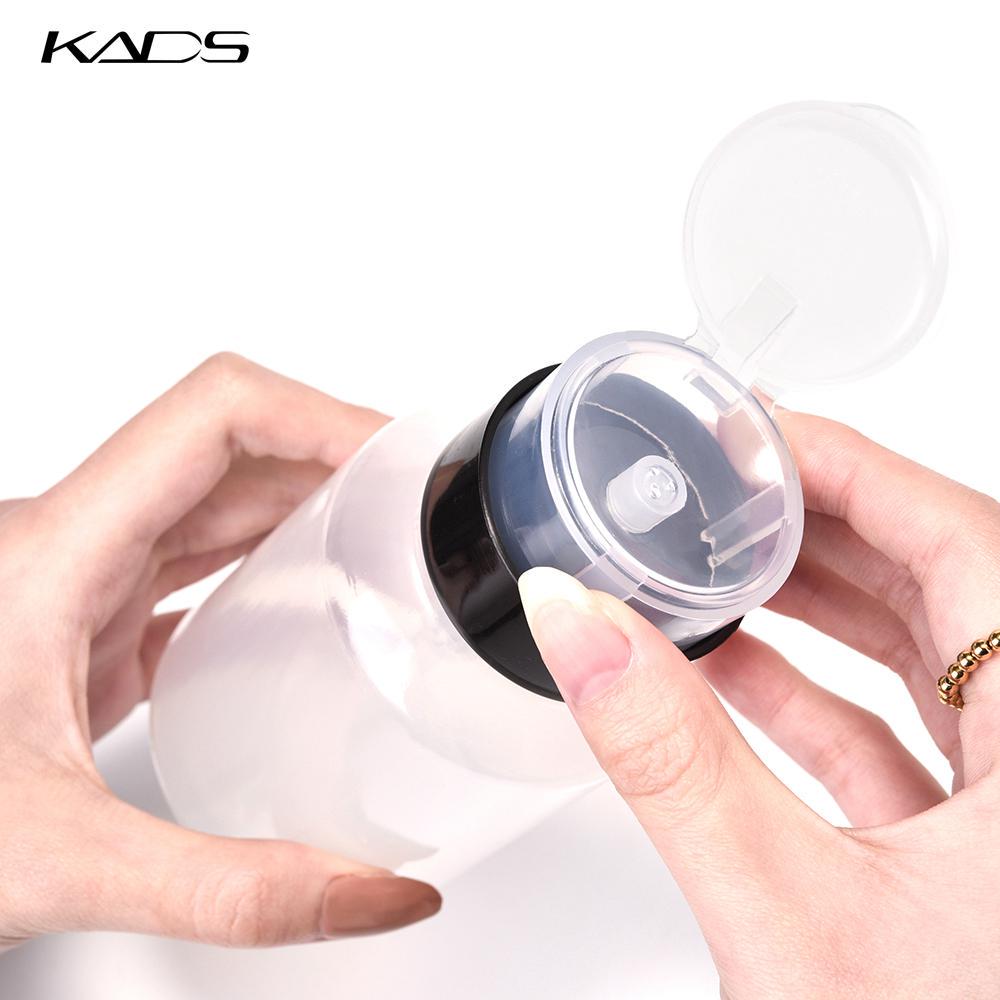 kads 220 мл пустая бутылка-пресс-насос для дизайна ногтей, средство для снятия лака, спиртовое жидкое чистящее средство, пластиковый насос-дозатор, контейнер для макияжа