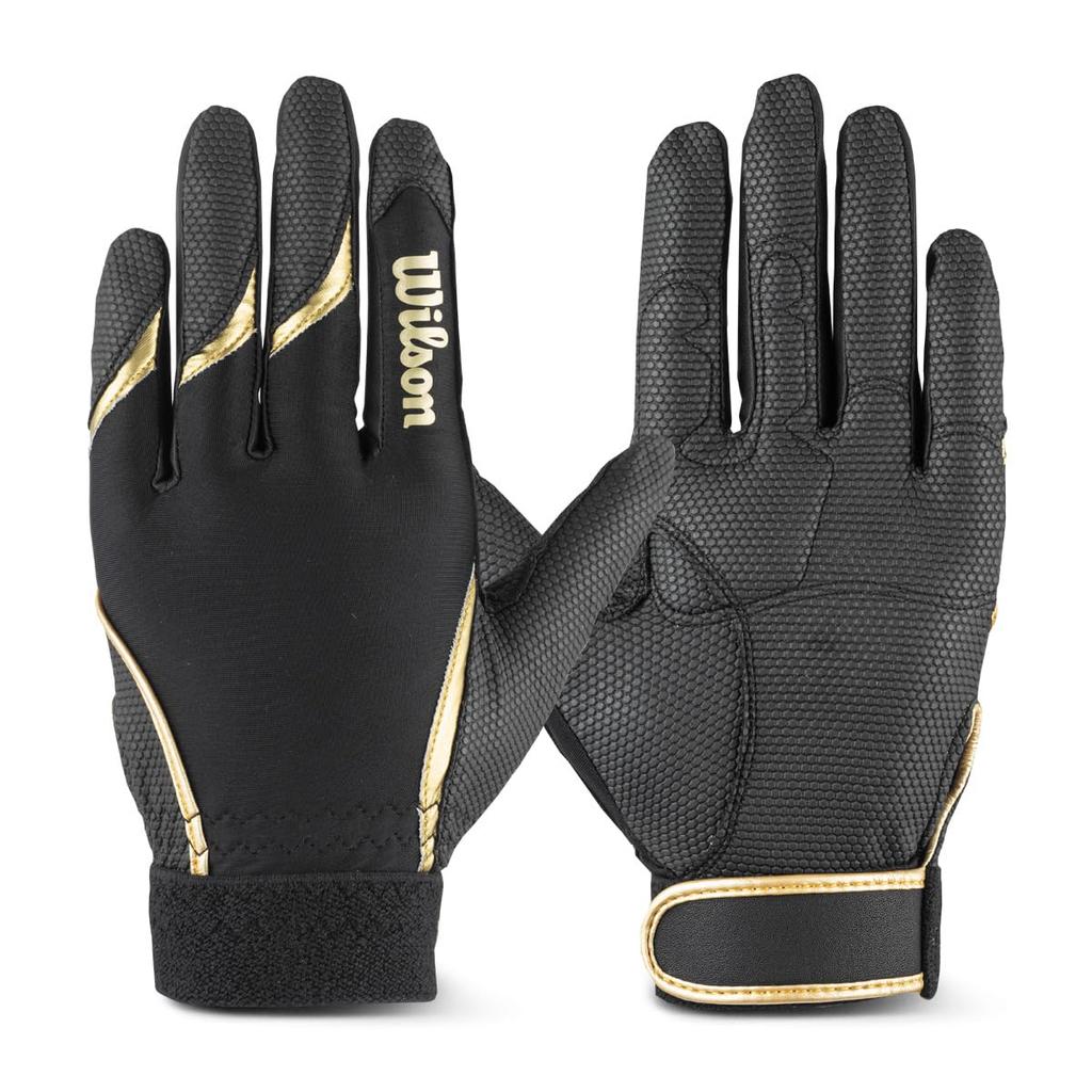 Wilson Defensive Size XL WL-1P Single-Handed Glove, Black/Gold, Right-Handed, (WB5761802XL)