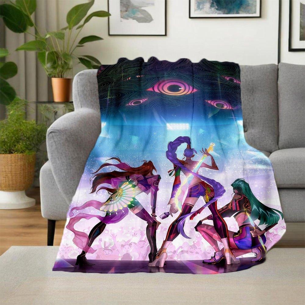 "Vivid Concert Lights: Colorful Stage Performance Artwork"Blanket Lightweight Flannel Throw Blanket for Sofa, Bed, Travel, Camping, Livingro
