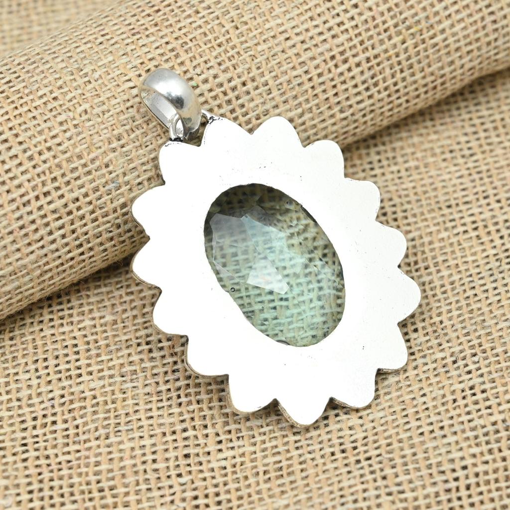 Ювелирные изделия ручной работы из стерлингового серебра 925 пробы с зеленым аметистом, фантастический кулон для женщин