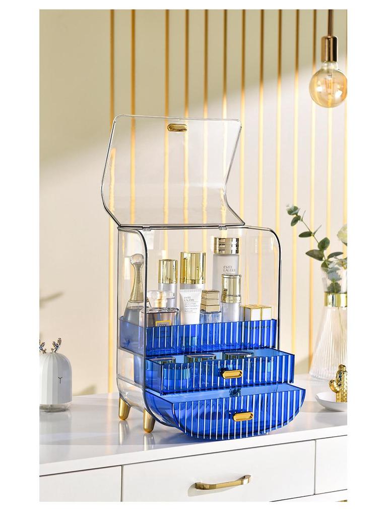 Прозрачный ящик для хранения средств по уходу за кожей и косметики для ванной комнаты