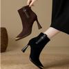 Fashion Boots Women's Slim Leg Boots Stiletto Super Heel Shoes Pointed Toe Boots