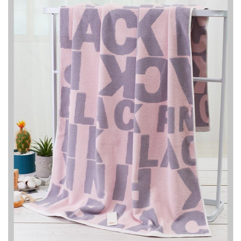 70x 140см Утолщенное Супервпитывающее Банное Полотенце из Чистого Хлопка, Жаккардовое Бытовое Милое Банное Полотенце, Розовое и Желтое Полотенце-Обертывание для Женщин, 1 шт.