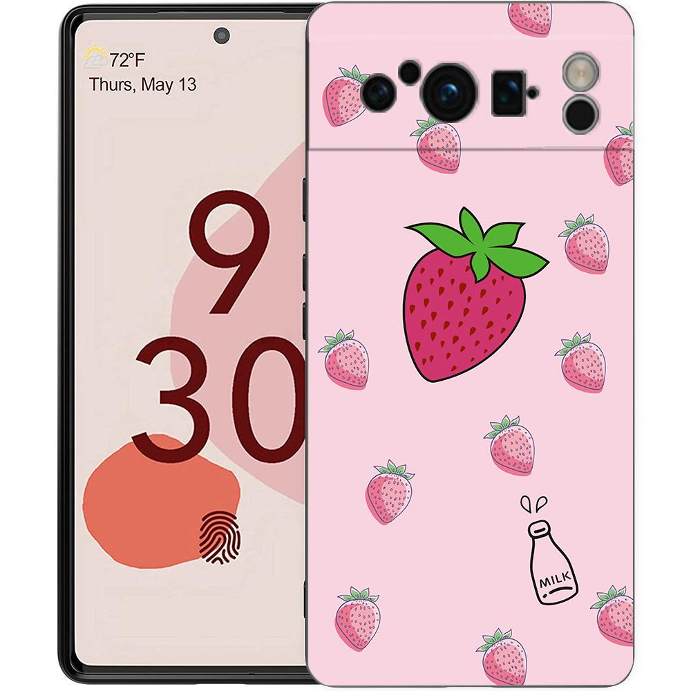 Летний Фруктовый Арбузный Чехол для Телефона Google Pixel 10A 10 9 8 7 6 Pro XL 9A 8A 6A 7A 5G Мягкий Ударопрочный ТПУ Черный Чехол