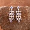 Caibao Jewelry Серьги из стерлингового серебра S925 с инкрустацией натуральным танзанитом Женские серьги Серьги для ушей