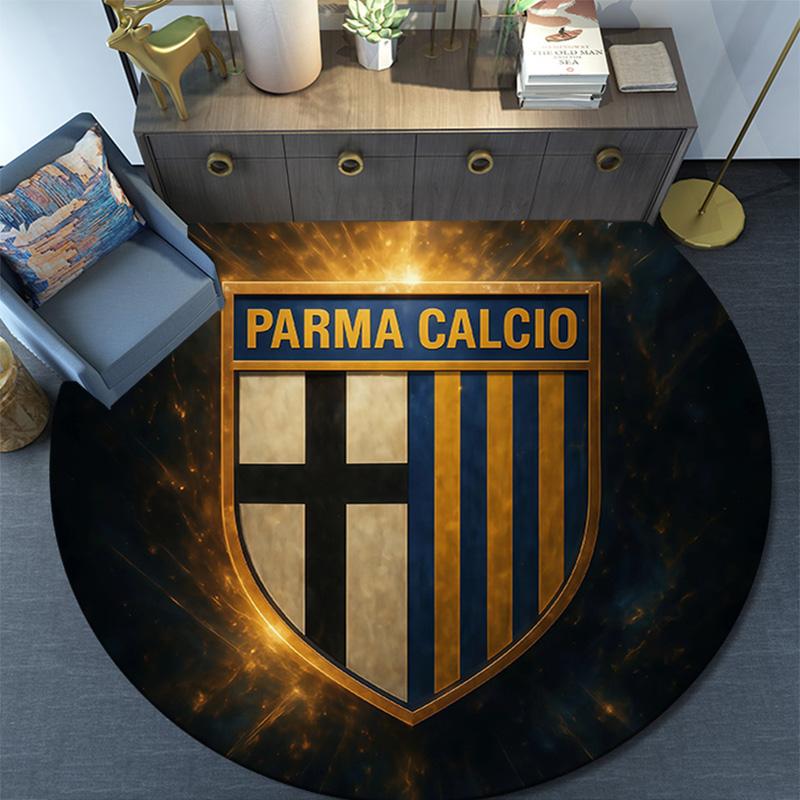 Parma Calcio,Round Area Rug,Carpet Rug for Living Room Bedroom Sofa Playroom Decor,Non-slip Floor Mat
