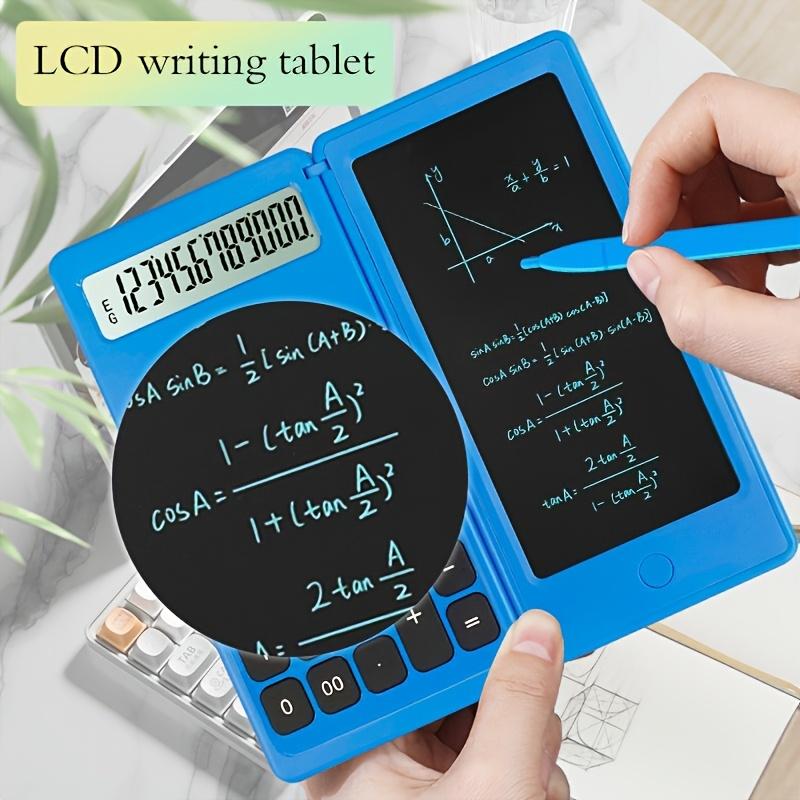 Складной калькулятор с блокнотом и стилусом - Большой ЖК-экран, Портативный базовый калькулятор для студентов, Школьные принадлежности, Офис