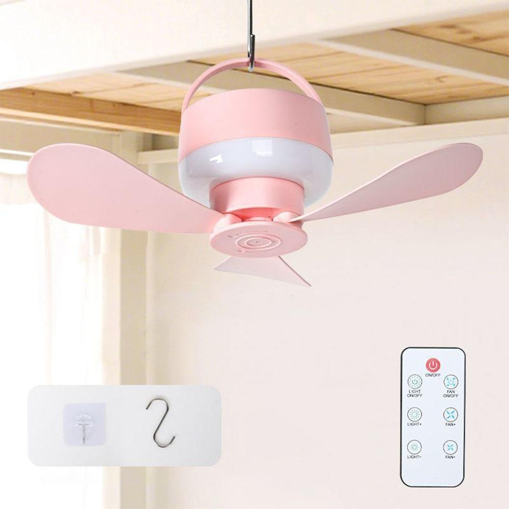 USB Rechargeable Hanging Fan Light LED Light Ceiling Lamp Wireless Ceiling Fan Light  Home Use