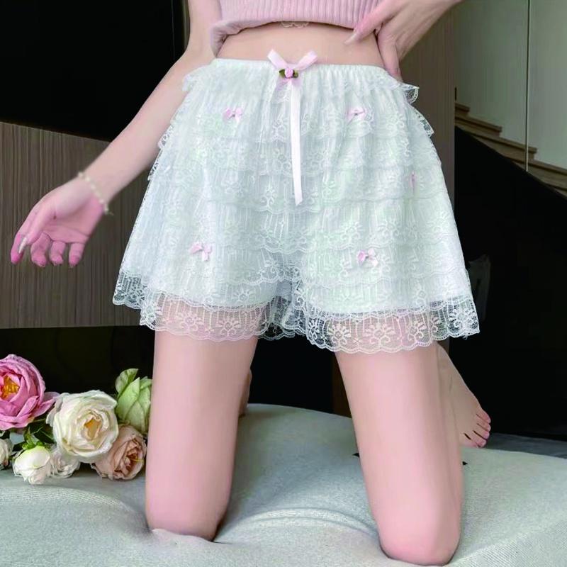 Women's Safety Pants Bowknot Lace Shorts That Can Be Worn Outside