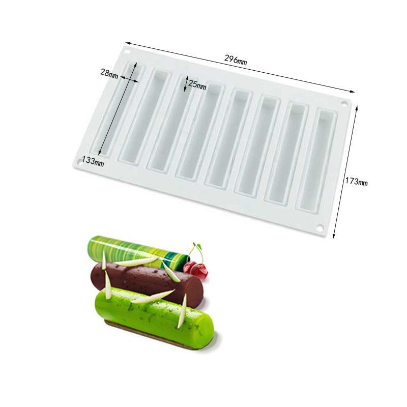 1 шт. 8 золотых полосок Мусс Французский десерт Форма для торта, Запеченный Сделай сам Французская колбаса Цилиндрическая полоска Шоколадная форма