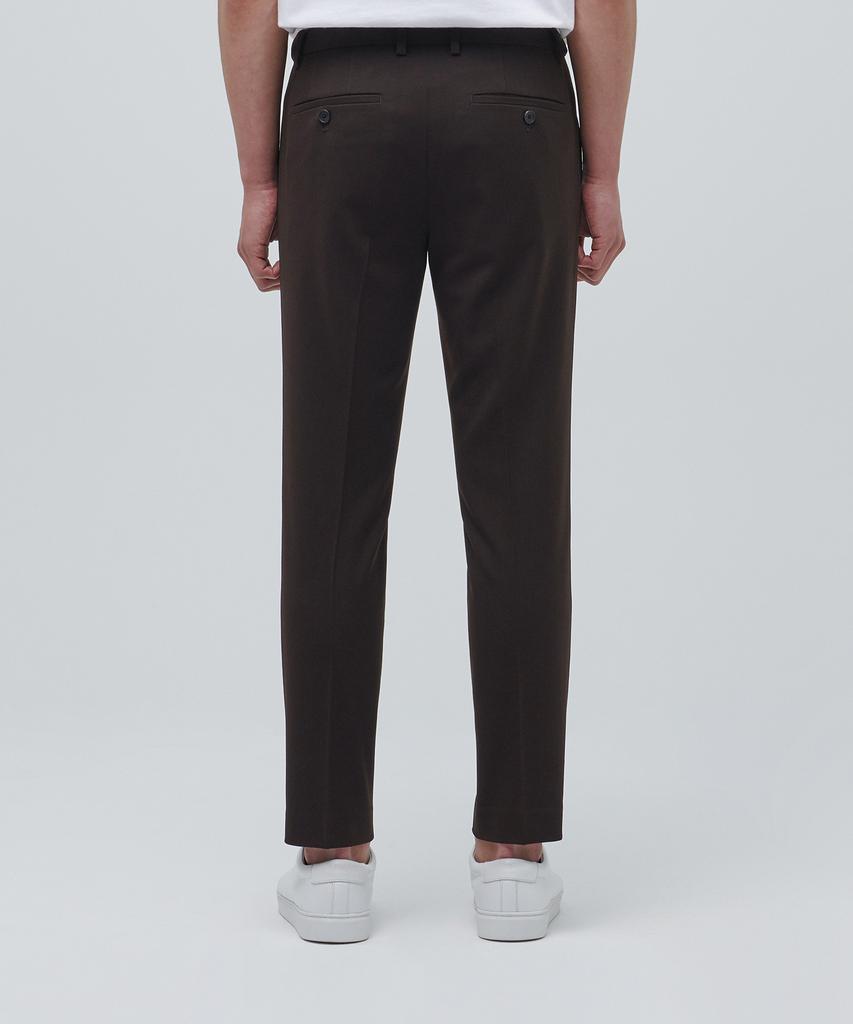 MUSINSA STANDARD Skinny Hidden Elastic Waist Crop Slacks [Dark Brown]
