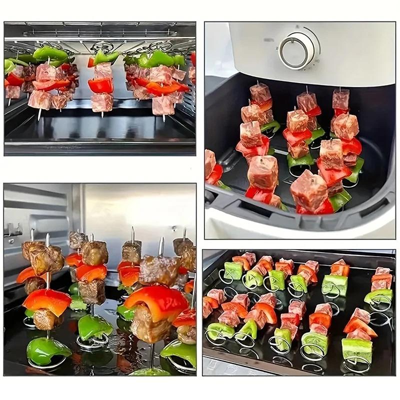 10/20Pcs Multifunctional Stainless Steel Barbecue Skewers Air Fryer Oven Vertical Baking Needle Baking Cooker Accessories