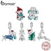 Solid 925 Sterling Silver Xmas Series Charm Bead Fit Original Bracelet DIY Bamoer Charm for Jewelry Making Christmas Gift