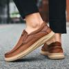 Мужские повседневные кожаные туфли для весны и лета, модные туфли для активного отдыха на мягкой подошве, удобные деловые туфли из кожи, туфли для вождения