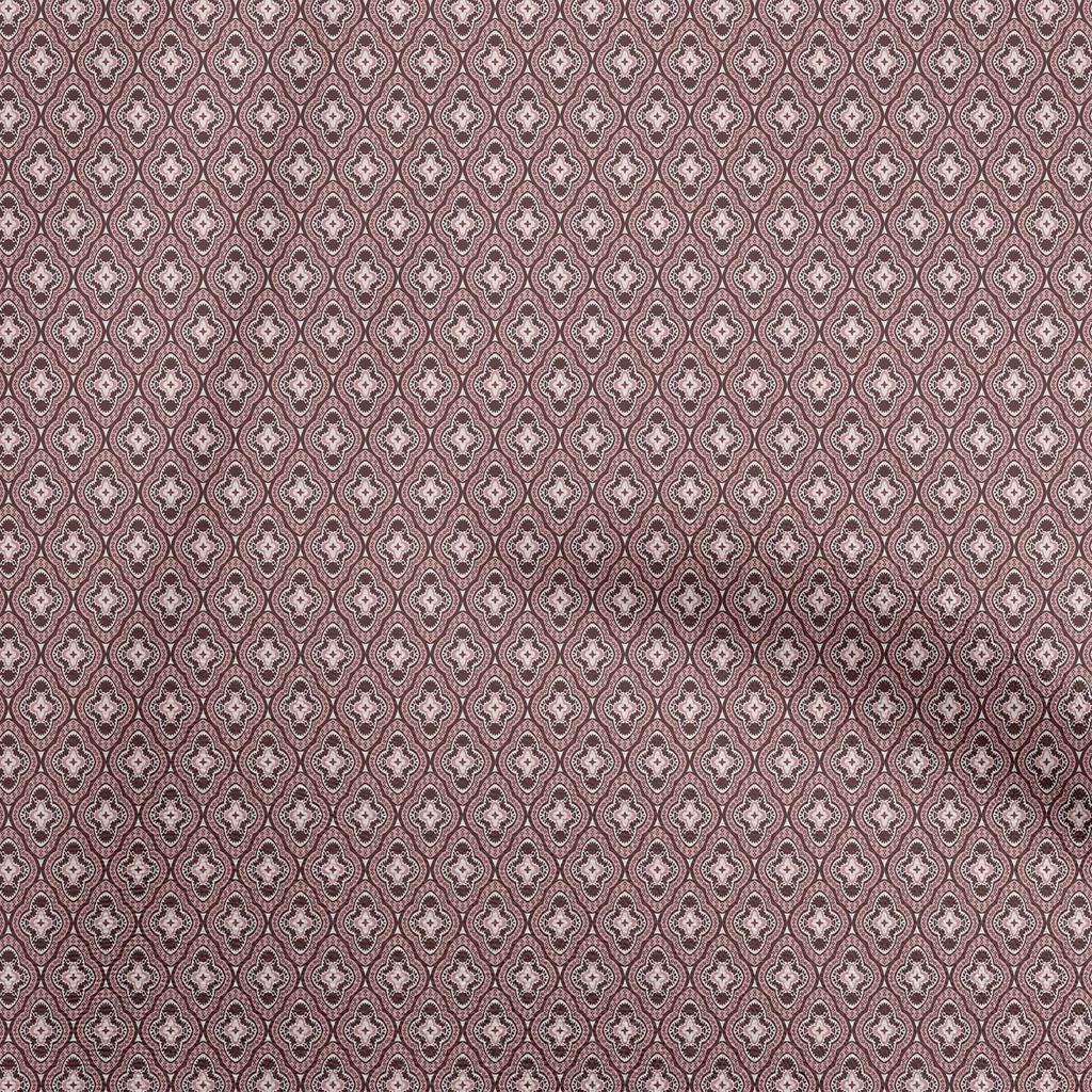 oneOone Cotton Flex Brown Fabric Asian Block Tile Sewing Material Print Fabric By The Yard 40 Inch