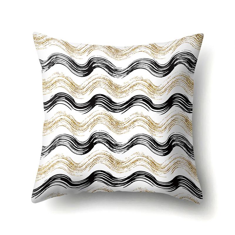 Polyester Pillow Case Decoration Home Gilt Printing Pillow Case Waist Cushion Cover Car Cushion Head Cushion Cover