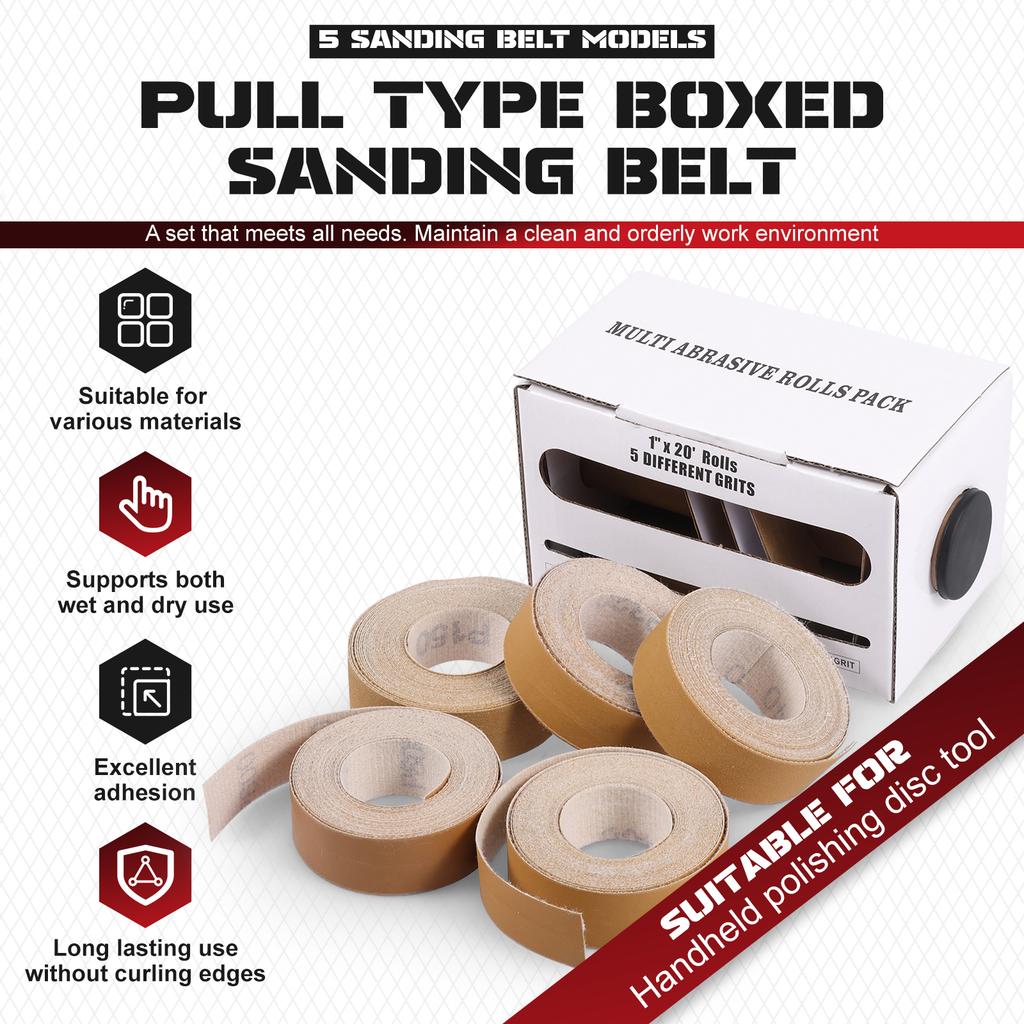 5/6 Rolls Grits Sandpaper 6M Dry Grinding Emery Sanding Belt 80-600 Grit Wear Resistant Sandpaper Rolls for Metal Wood Polishing