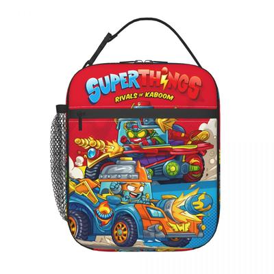 SuperThings Cartoon Insulated Lunch Bag Large Super Zings Kindergarten Meal Container Bag Tote Lunch Box Work Travel Food Bag