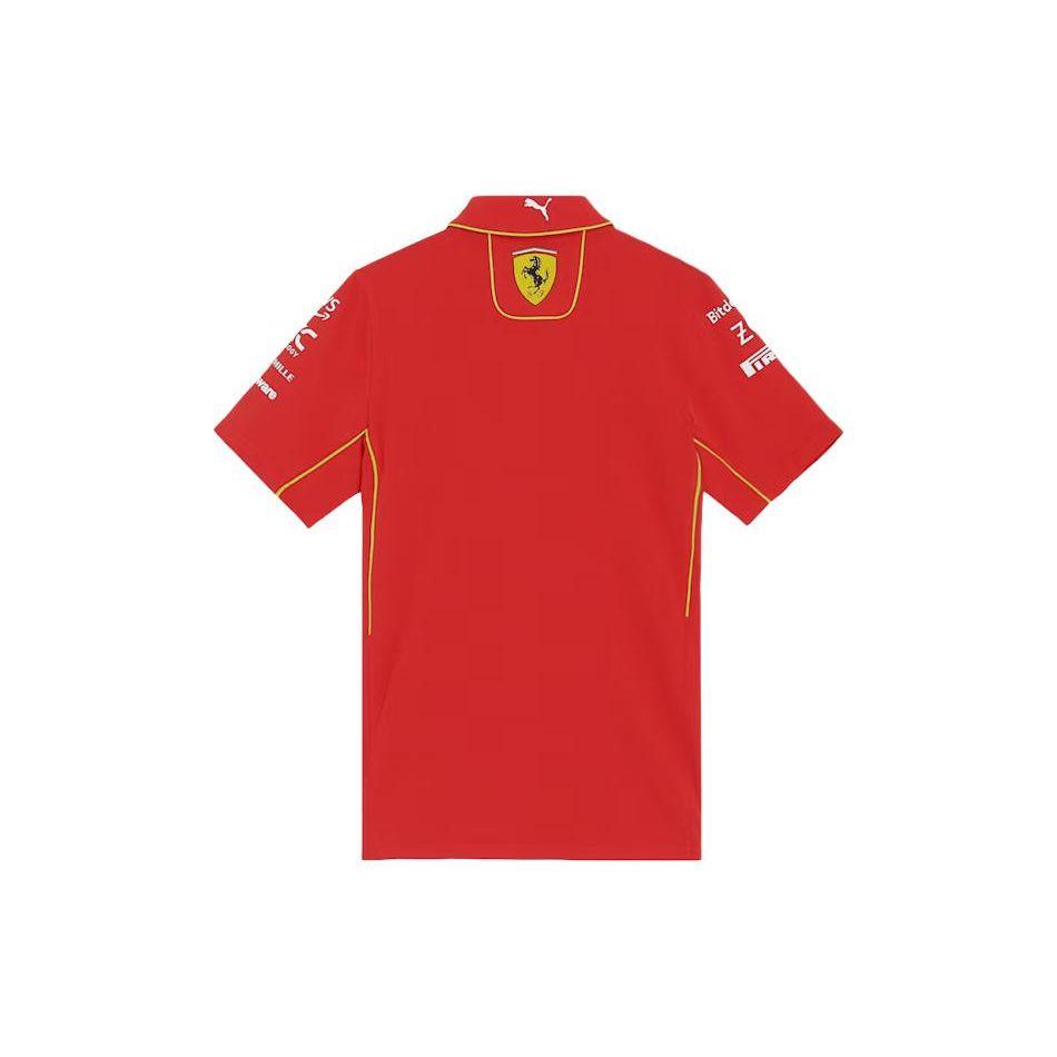 Puma Футболка поло с коротким рукавом и принтом в виде буквы Ferrari, повседневная, мужская, цвет алый 763602-01