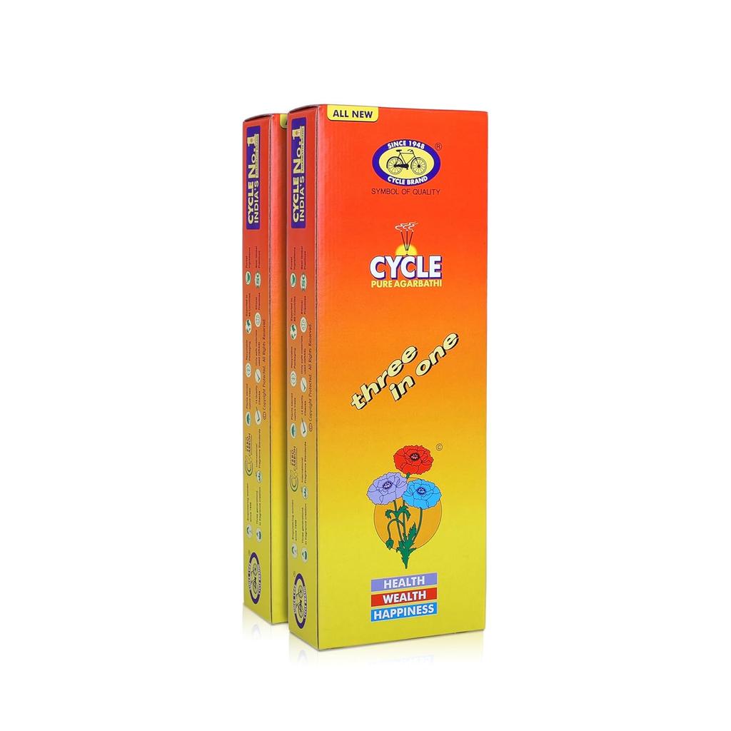 Cycle Pure Агарбатти Три в одном Благовония Упаковка из 2 штук (250 г в упаковке) Цветочно-древесный аромат лилии для пуджи и медитации