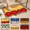 Roses/Sunflowers Bathroom Carpet Soft Bedroom Door Small Rug Durable Entrance Carpet  Table Bedside