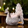 Metal Dancing Peacock Candle Holder Vastu Figurine for Good Luck and Love | Candle Holder for Home Dcor Tabletop Living Room Office | Showpiece