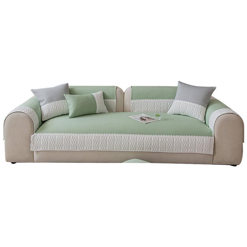 Summer French Cold Bean Sofa Cushion New Cool Feeling Ice Silk High Feeling Summer Non-slip Cover Cloth Towel