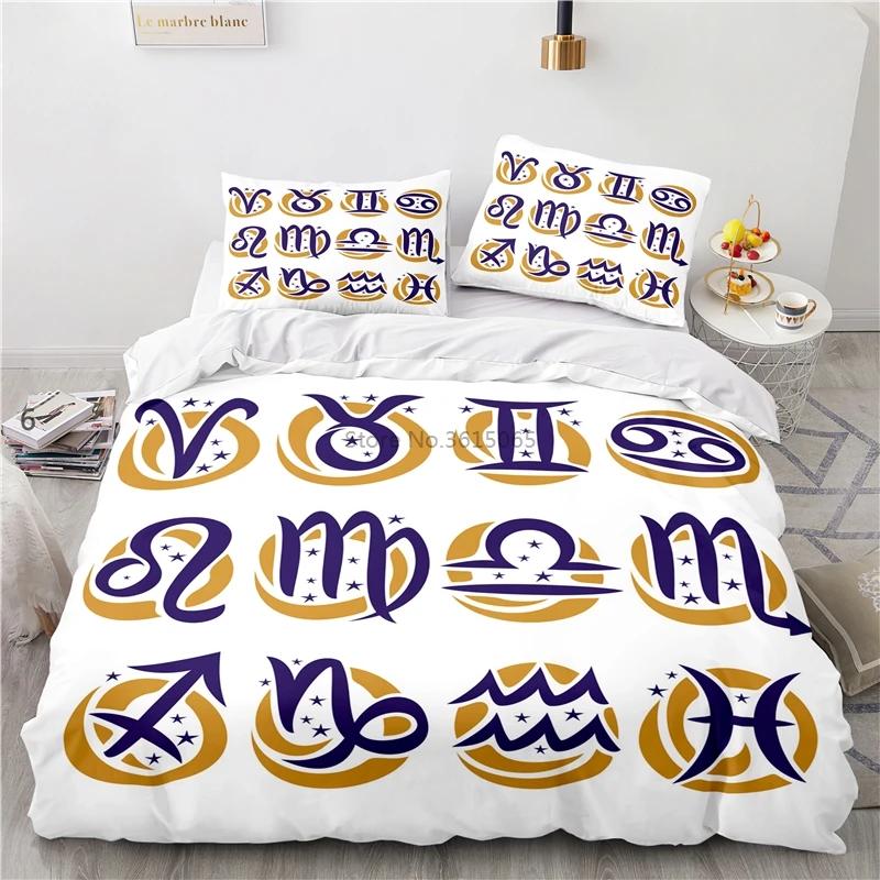 Zodiac Constellation Starry Sky Printed Duvet Cover Set Pillowcase 3d Bedding Set Europe/Australia/USA Twin Full Queen King Size